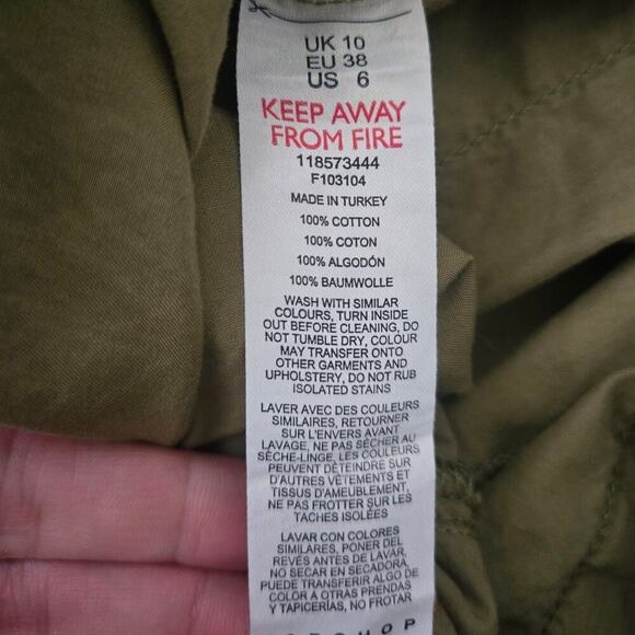 Topshop Cargo Utility Cotton Pants Size 6 - Picture 6 of 7